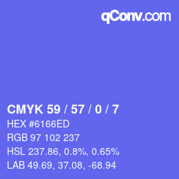 颜色代码: CMYK 59 / 57 / 0 / 7 | qconv.com