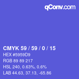 Color code: CMYK 59 / 59 / 0 / 15 | qconv.com