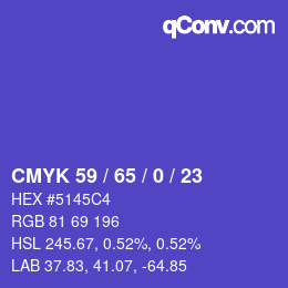 Color code: CMYK 59 / 65 / 0 / 23 | qconv.com