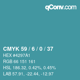 Código de color: CMYK 59 / 6 / 0 / 37 | qconv.com