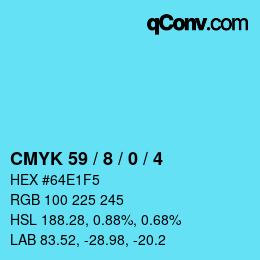 Color code: CMYK 59 / 8 / 0 / 4 | qconv.com