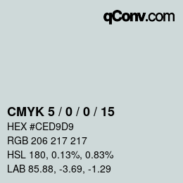 Farbcode: CMYK 5 / 0 / 0 / 15 | qconv.com