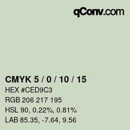 カラーコード: CMYK 5 / 0 / 10 / 15 | qconv.com