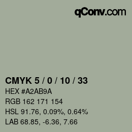 颜色代码: CMYK 5 / 0 / 10 / 33 | qconv.com