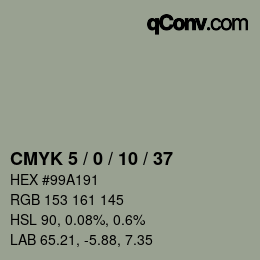 颜色代码: CMYK 5 / 0 / 10 / 37 | qconv.com