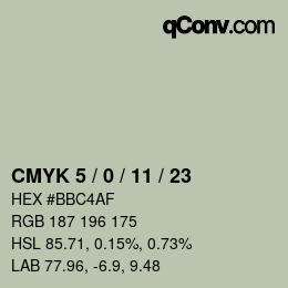 Color code: CMYK 5 / 0 / 11 / 23 | qconv.com