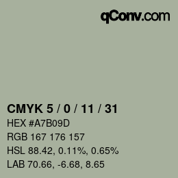 颜色代码: CMYK 5 / 0 / 11 / 31 | qconv.com