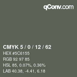 Color code: CMYK 5 / 0 / 12 / 62 | qconv.com