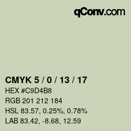 カラーコード: CMYK 5 / 0 / 13 / 17 | qconv.com