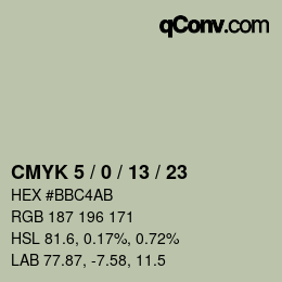 颜色代码: CMYK 5 / 0 / 13 / 23 | qconv.com