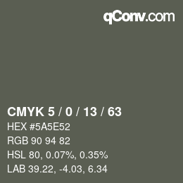 Color code: CMYK 5 / 0 / 13 / 63 | qconv.com