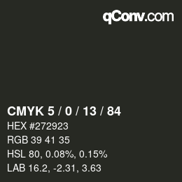 カラーコード: CMYK 5 / 0 / 13 / 84 | qconv.com