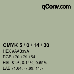 颜色代码: CMYK 5 / 0 / 14 / 30 | qconv.com