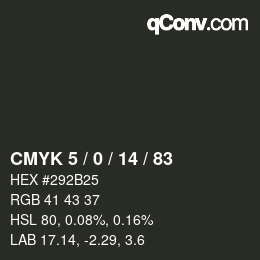 Color code: CMYK 5 / 0 / 14 / 83 | qconv.com