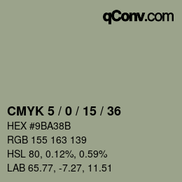 Farbcode: CMYK 5 / 0 / 15 / 36 | qconv.com