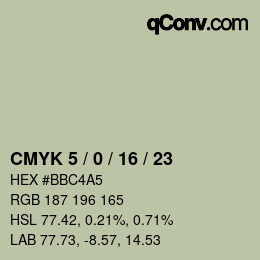 Farbcode: CMYK 5 / 0 / 16 / 23 | qconv.com