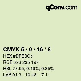 Color code: CMYK 5 / 0 / 16 / 8 | qconv.com