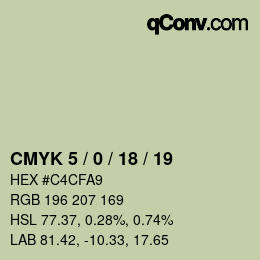 Farbcode: CMYK 5 / 0 / 18 / 19 | qconv.com