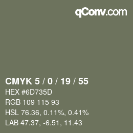 カラーコード: CMYK 5 / 0 / 19 / 55 | qconv.com
