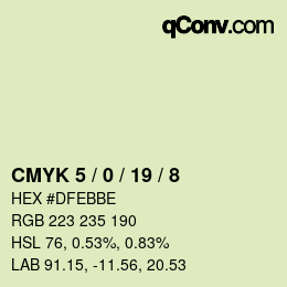 颜色代码: CMYK 5 / 0 / 19 / 8 | qconv.com