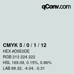 カラーコード: CMYK 5 / 0 / 1 / 12 | qconv.com