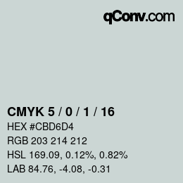 颜色代码: CMYK 5 / 0 / 1 / 16 | qconv.com