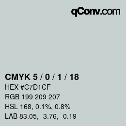 カラーコード: CMYK 5 / 0 / 1 / 18 | qconv.com
