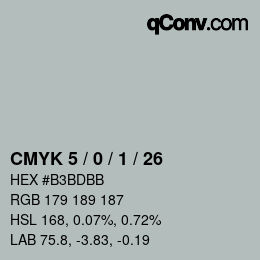カラーコード: CMYK 5 / 0 / 1 / 26 | qconv.com