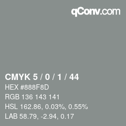 Color code: CMYK 5 / 0 / 1 / 44 | qconv.com