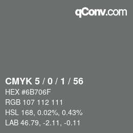 Color code: CMYK 5 / 0 / 1 / 56 | qconv.com