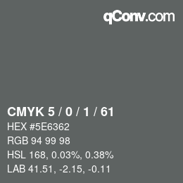 カラーコード: CMYK 5 / 0 / 1 / 61 | qconv.com