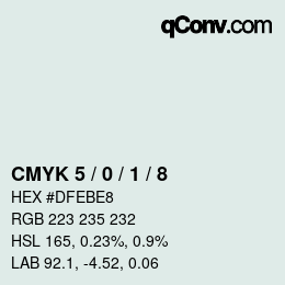 カラーコード: CMYK 5 / 0 / 1 / 8 | qconv.com