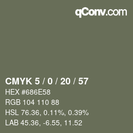 カラーコード: CMYK 5 / 0 / 20 / 57 | qconv.com