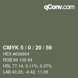 Color code: CMYK 5 / 0 / 20 / 59 | qconv.com