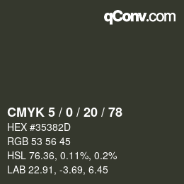 Color code: CMYK 5 / 0 / 20 / 78 | qconv.com