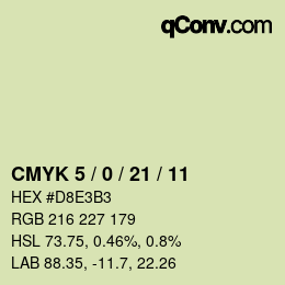颜色代码: CMYK 5 / 0 / 21 / 11 | qconv.com