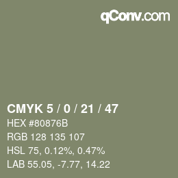 Color code: CMYK 5 / 0 / 21 / 47 | qconv.com