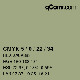 カラーコード: CMYK 5 / 0 / 22 / 34 | qconv.com