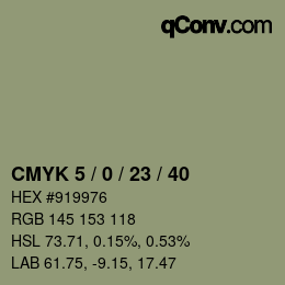 カラーコード: CMYK 5 / 0 / 23 / 40 | qconv.com