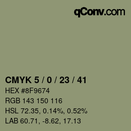 Color code: CMYK 5 / 0 / 23 / 41 | qconv.com