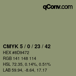 カラーコード: CMYK 5 / 0 / 23 / 42 | qconv.com