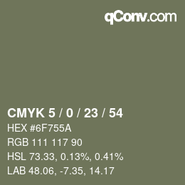Código de color: CMYK 5 / 0 / 23 / 54 | qconv.com
