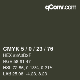 Color code: CMYK 5 / 0 / 23 / 76 | qconv.com