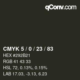 Color code: CMYK 5 / 0 / 23 / 83 | qconv.com