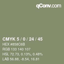 カラーコード: CMYK 5 / 0 / 24 / 45 | qconv.com
