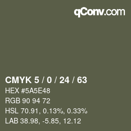 Color code: CMYK 5 / 0 / 24 / 63 | qconv.com