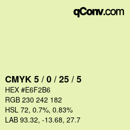 カラーコード: CMYK 5 / 0 / 25 / 5 | qconv.com