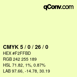 Color code: CMYK 5 / 0 / 26 / 0 | qconv.com