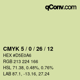 カラーコード: CMYK 5 / 0 / 26 / 12 | qconv.com