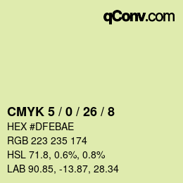 カラーコード: CMYK 5 / 0 / 26 / 8 | qconv.com